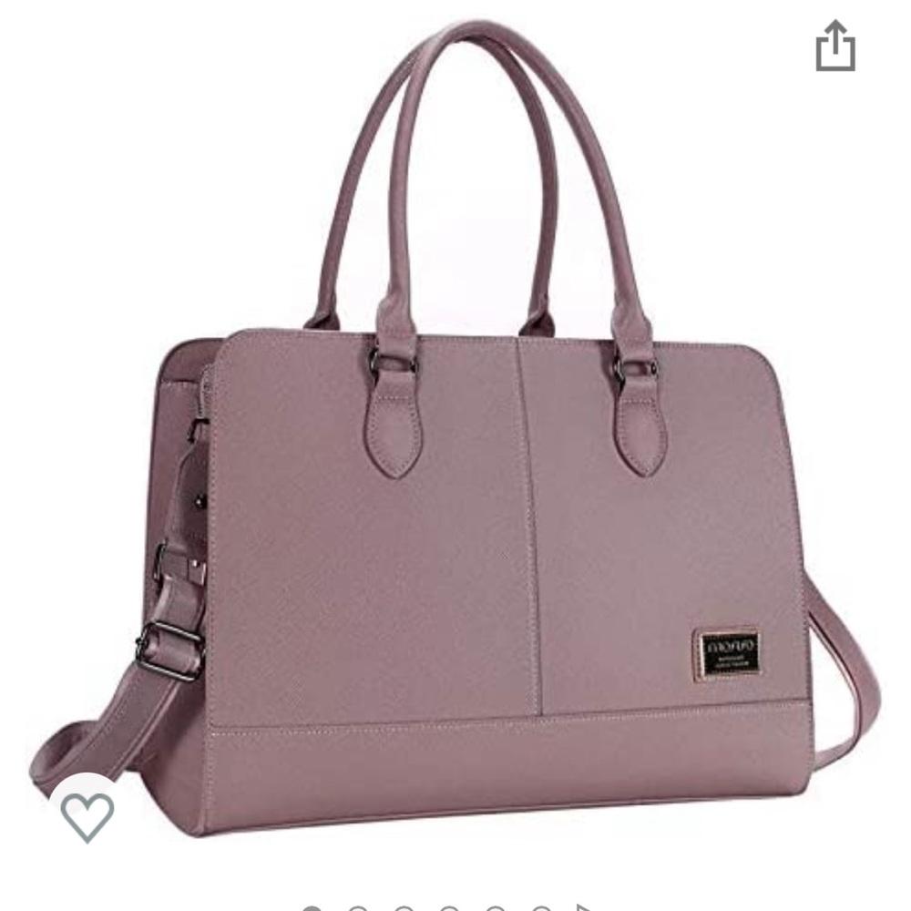 Mauve colored laptop bag work purse